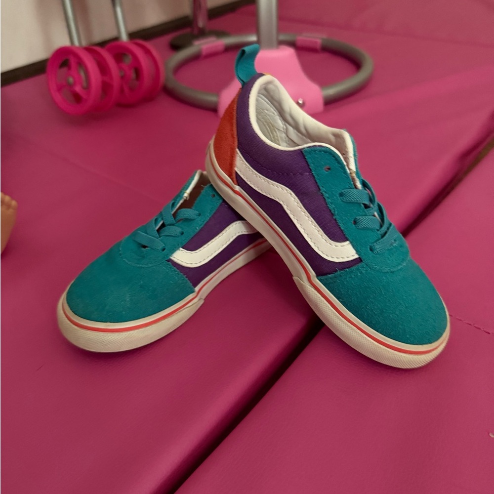 Vans Teal and Purple Kids Sneakers